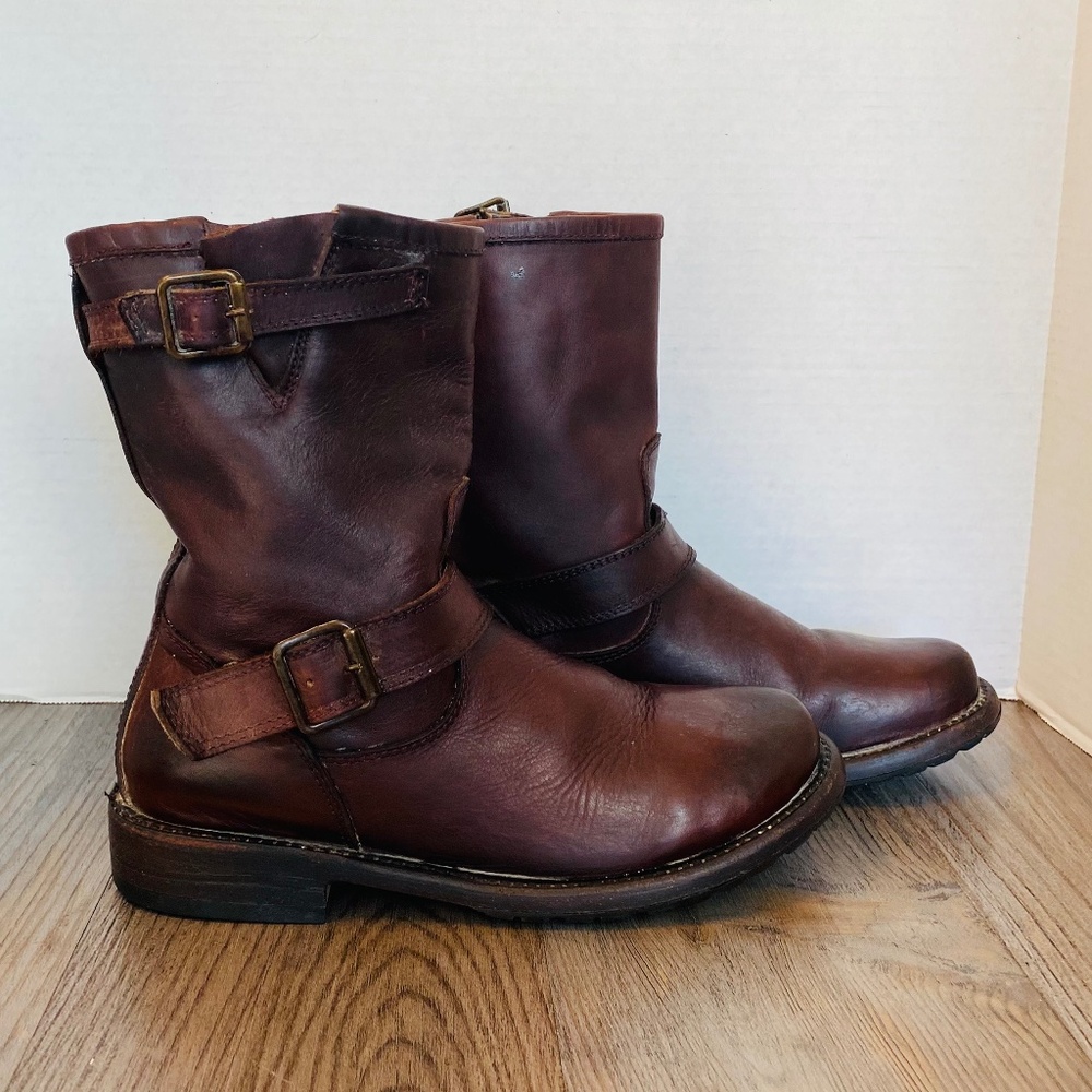 Sutro Footwear Womens Brown Leather Engineer Short Boots, 8.
